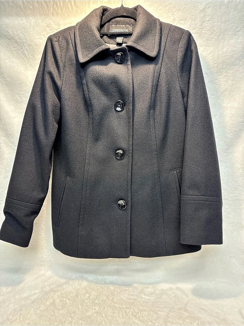 London Fog Wool Blend Pea Coat Size Small Like New